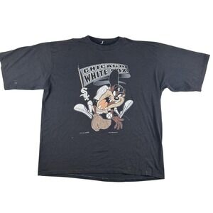Vintage Chicago White Sox Shirt Mens 3XL MLB Baseball Artex Taz Looney Tunes 90s